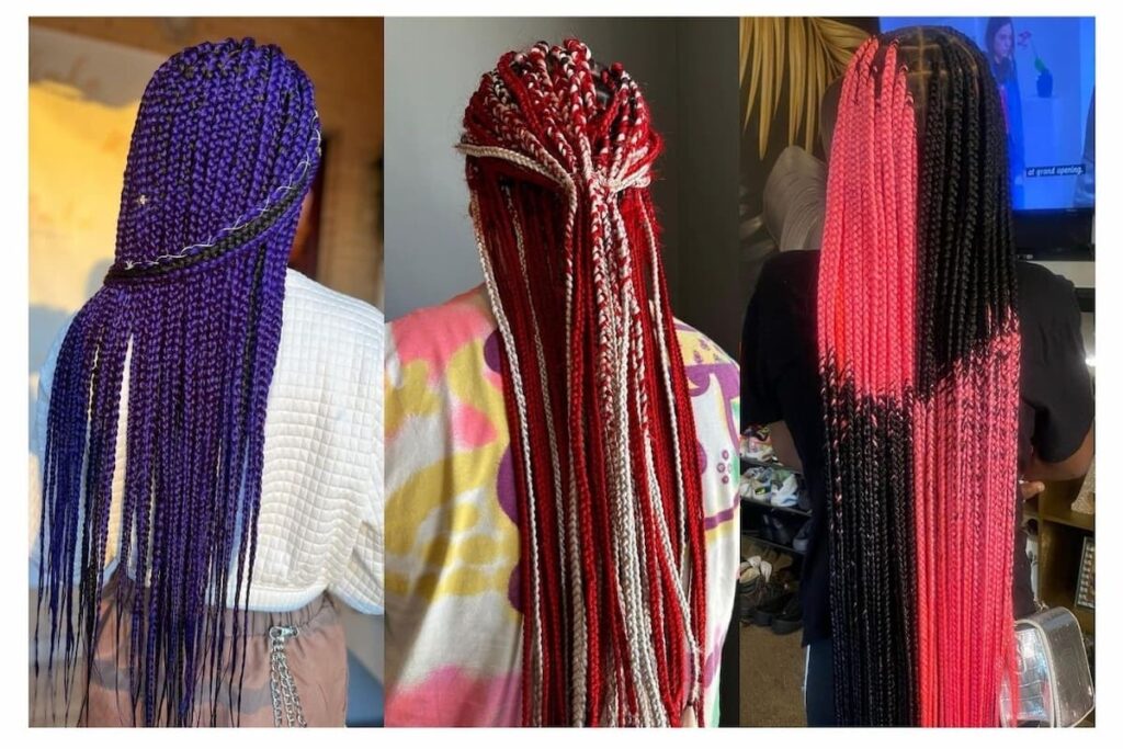 25 Ideas For Knotless Braids With Color Vibrant Hair Artistry Lookosm