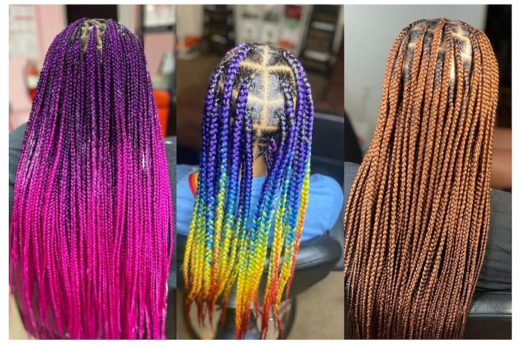 24 Medium Knotless Braids With Curly Ends Twists Turns And Terrific Tails Lookosm 5762