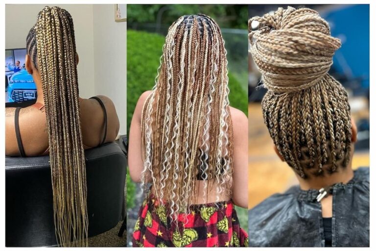 25 Trendy Looks For Mixed Blonde Knotless Braids in 2023