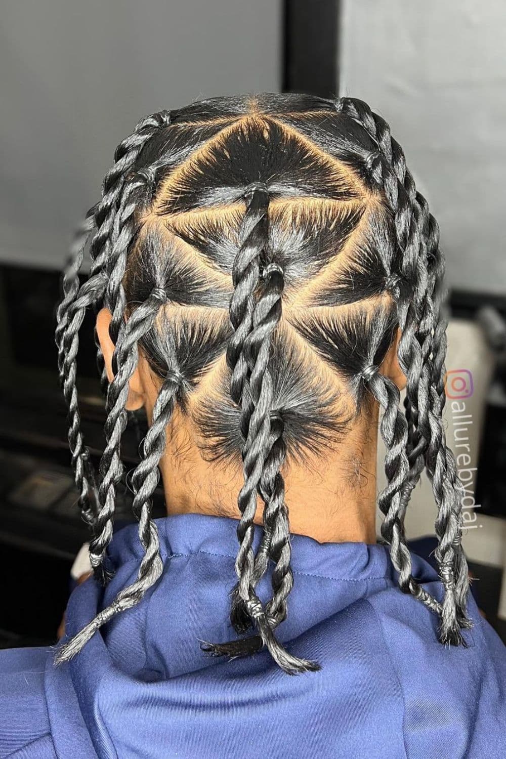 A man with triangle parted twists.
