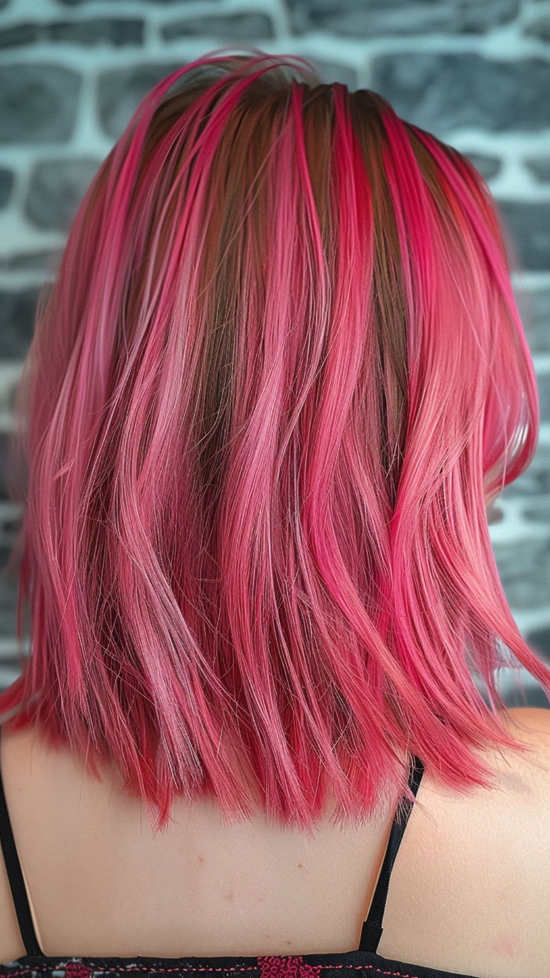 A woman modelling a raspberry pink highlights.