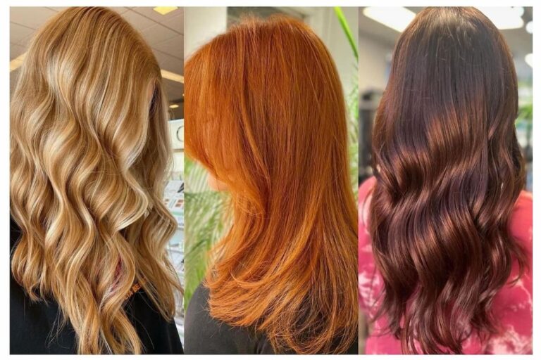 Collage photo of three women modelling the best summer hair colors.