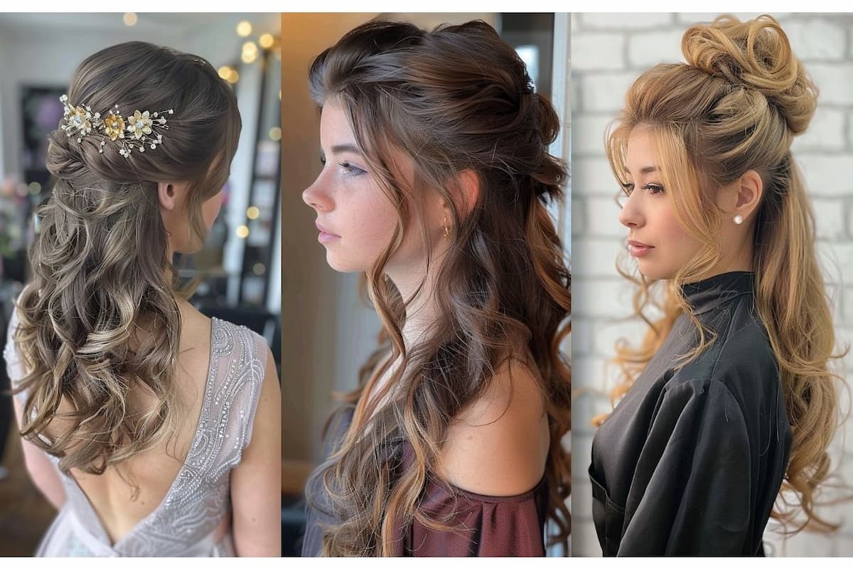 23 Half Up Half Down Prom Hairstyles for a Flawless Night | Lookosm