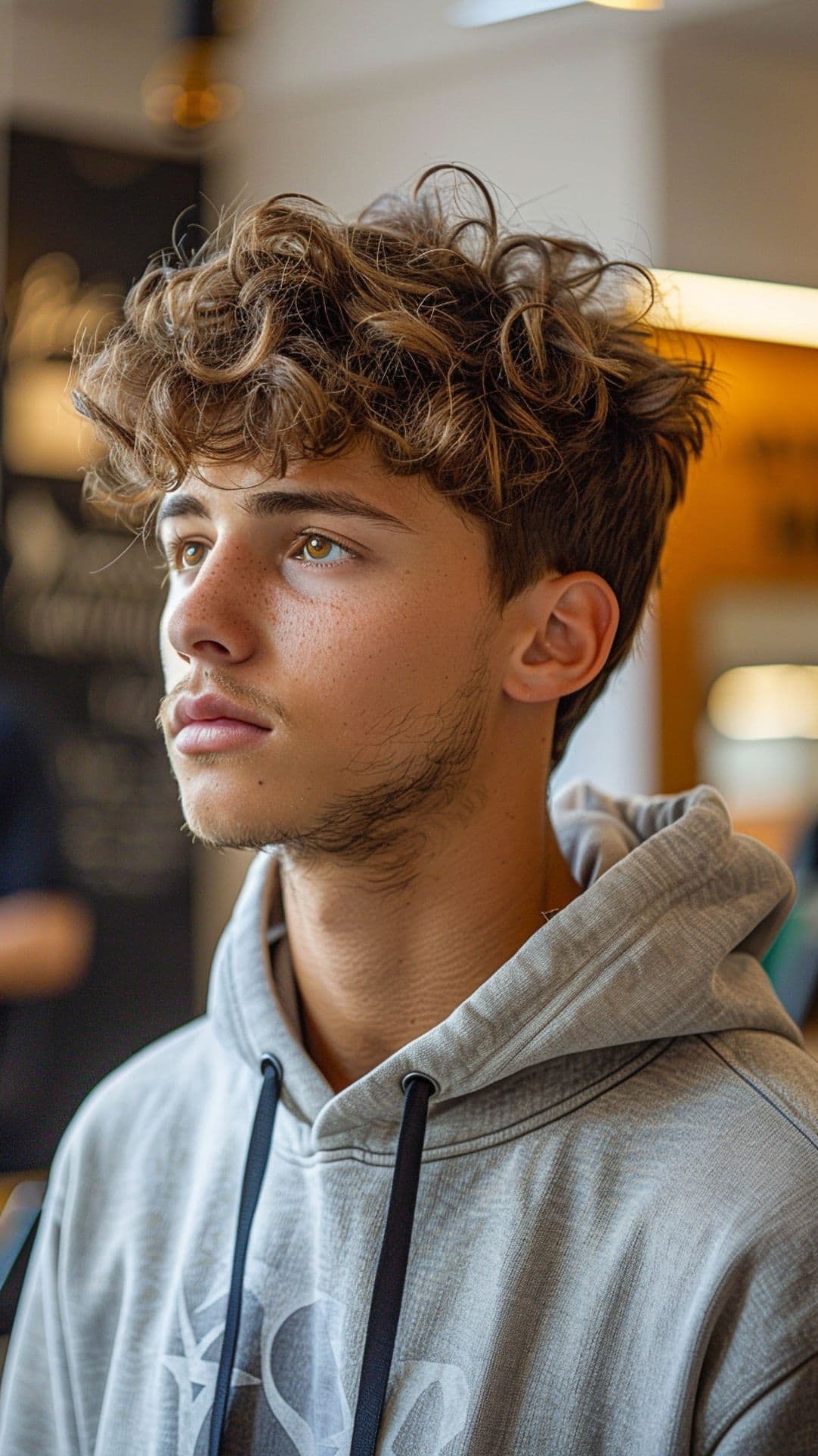 A man modelling a short and textured hair.